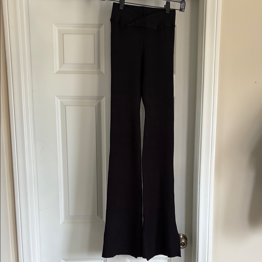 Chaser Ribbed Black Women's Pants/Leggings Nwt
